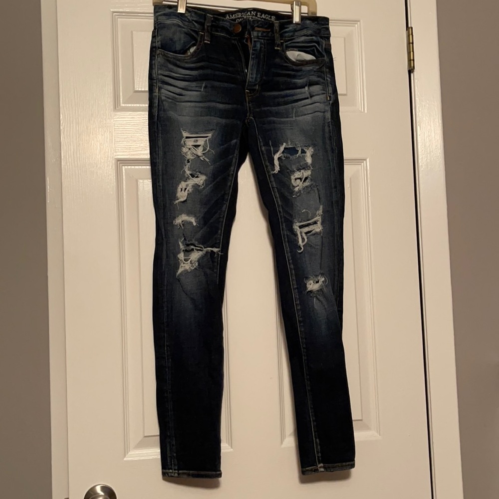 American Eagle Super Stretch Skinny Ripped Jeans